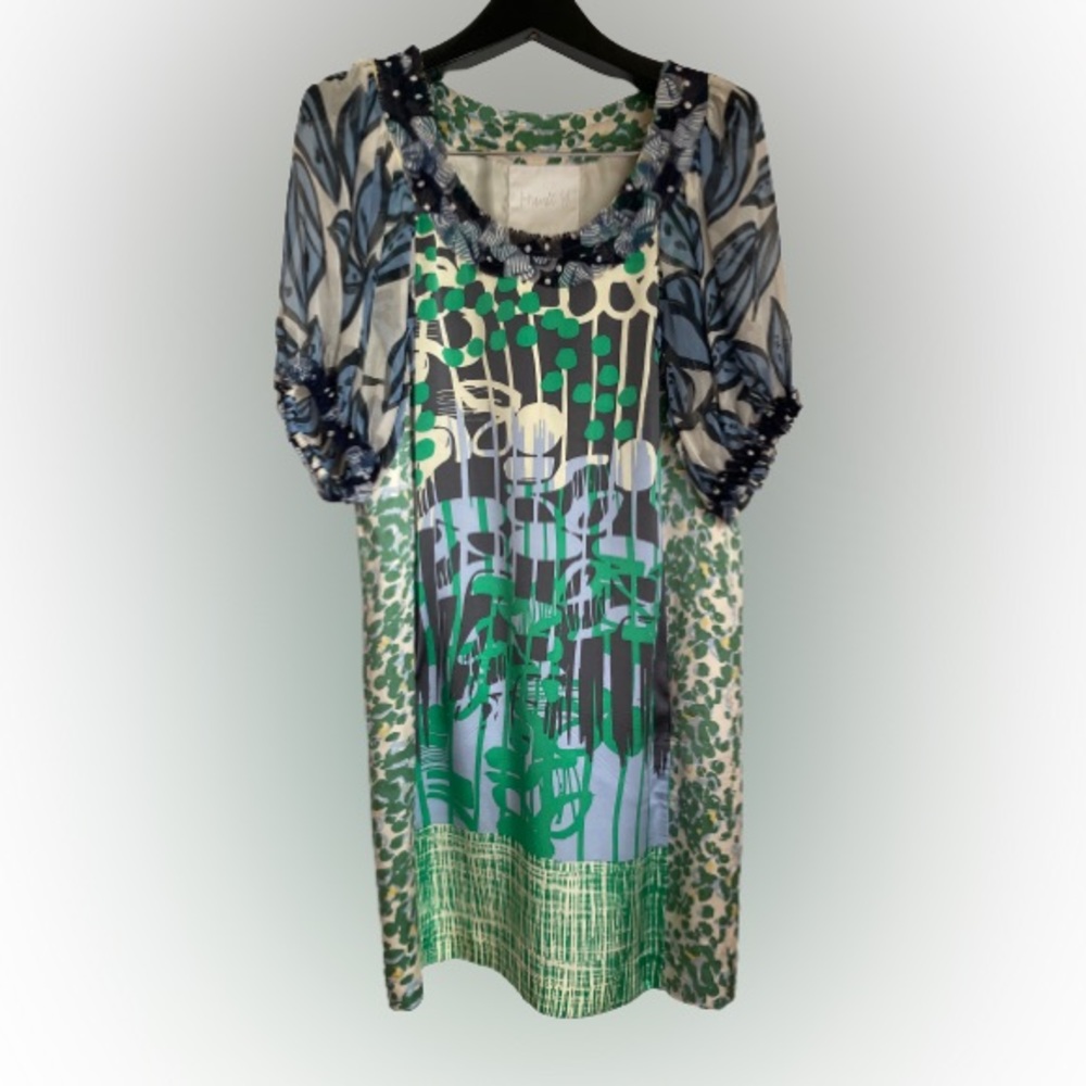 Silk Print Dress By Hanii Y, Size 38 (US 4)